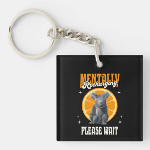 Mentally Recharging Introvert Koala Design Key Ring