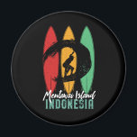 Mentawai Island Indonesia Vintage Retro Surfing Magnet<br><div class="desc">Vintage retro surfboard design for surfers who love surfing and riding the ocean waves. Cool summer holiday, spring break merchandise for those who enjoy hot sun, tropical weather, sunbathing under the palm tree. Grunge and distressed design to wear while enjoying the beach party and singing around the bonfire. Great souvenir,...</div>