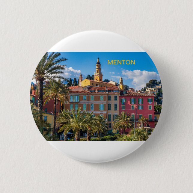 Menton 6 Cm Round Badge (Front)