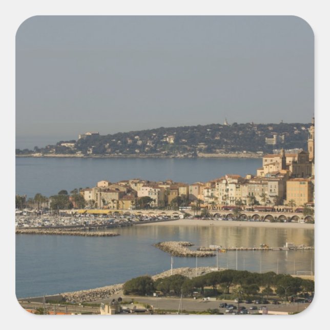 Menton, Cote d'Azur, France. Square Sticker (Front)