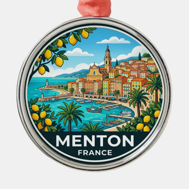 Menton France Metal Tree Decoration (Front)