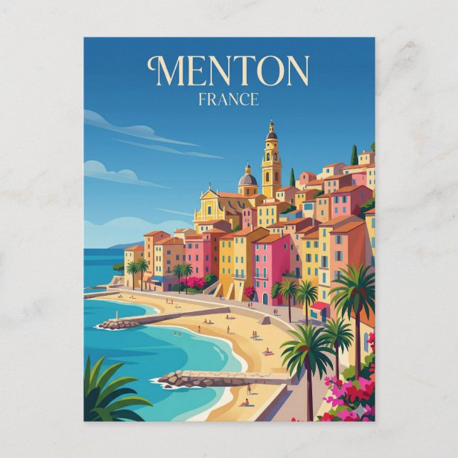 Menton France Postcard (Front)