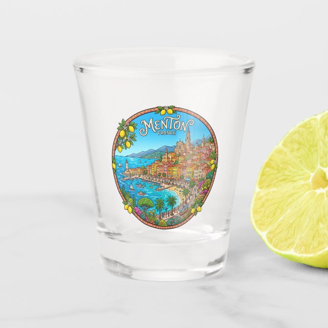 Menton France Shot Glass (Front)