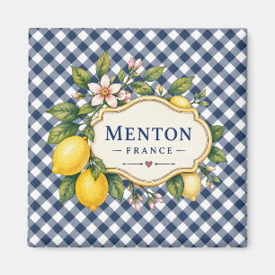 Menton French Riviera Magnet - Blue Lemon