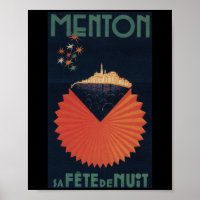 Menton Sa Fete de Nuit French Riviera Postcard