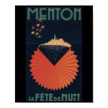 Menton Sa Fete de Nuit French Riviera Postcard