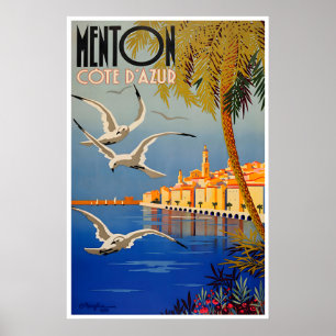 Menton Travel Poster France Art French Riviera