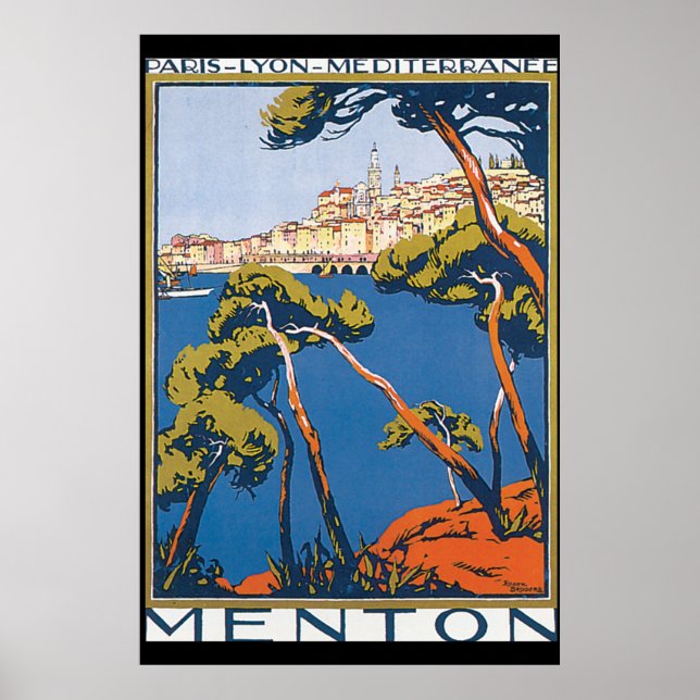 Menton Vintage Travel Poster (Front)