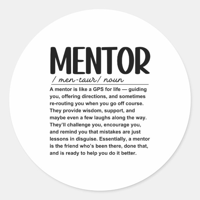 Mentor Classic Round Sticker (Front)