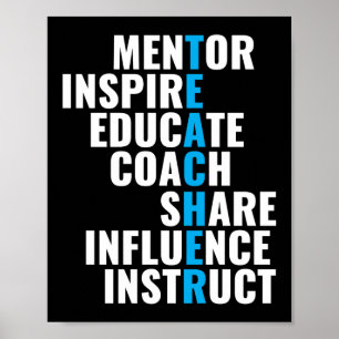 Mentor Inspire School Nerd Funny Teacher Poster
