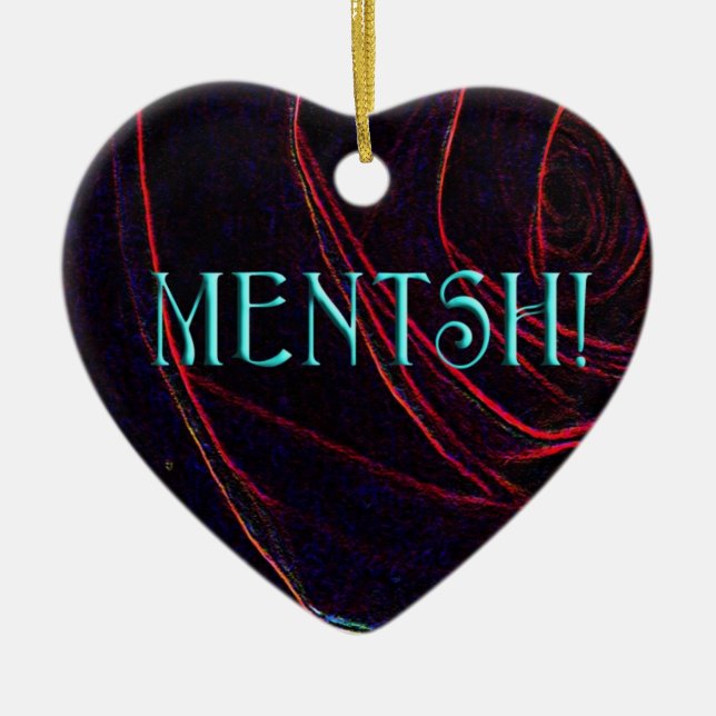 MENTSH-HEART ART CERAMIC TREE DECORATION (Front)