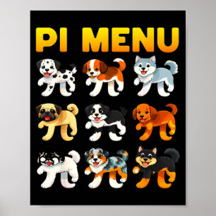 Menu 314 Math Teacher Happy Pie Day Teachers Dogs Poster