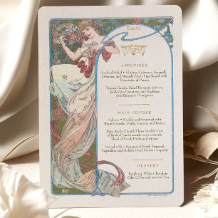 Menu Art Nouveau Wedding Dinner by Mucha Invitation