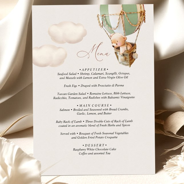 Menu Bear Baby Shower Balloon (Creator Uploaded)