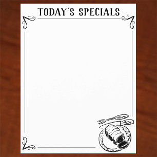 Menu Blank Master Sheet with Border. Flyer