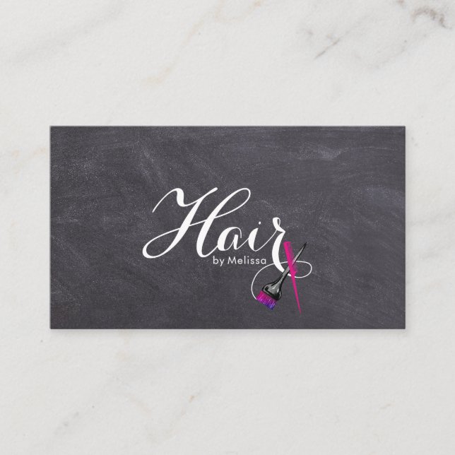 Menu Board Typography Hair By Name Business Card (Front)