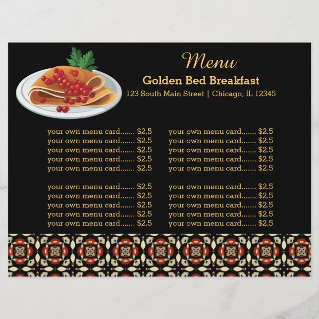 Menu Breakfast (Front)