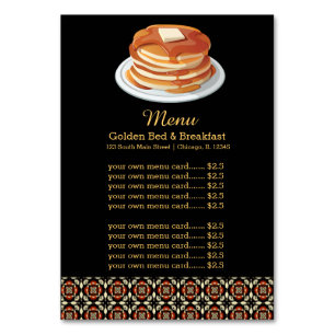 Menu Breakfast Table Number