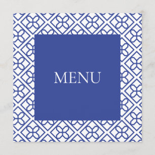 MENU CARD BLUE AND WHITE BORDER