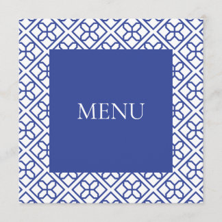 MENU CARD BLUE AND WHITE BORDER 