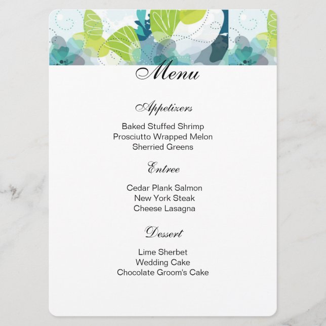 Menu Card Floral (Front)