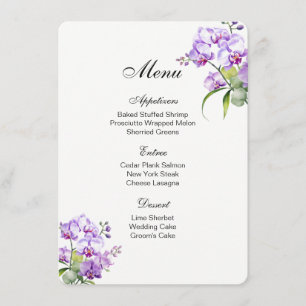 Menu Card-Orchids