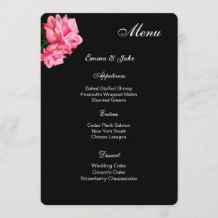Menu Card Pink Rose