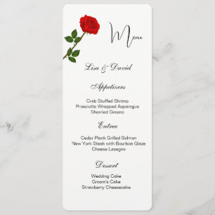 Menu Card-Red Rose
