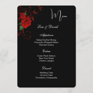Menu Card-Red Rose