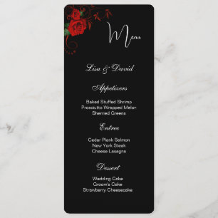 Menu Card-Red Rose