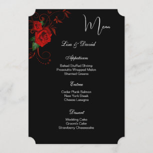 Menu Card-Red Rose