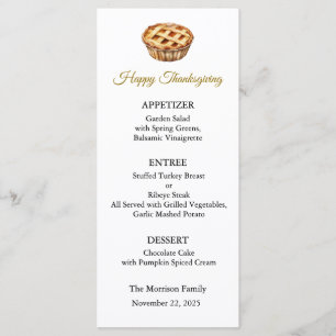 Menu Card, Thanksgiving Menu, Dinner, Lunch