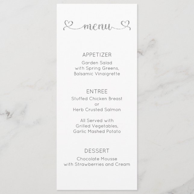 Menu Card, Wedding Menu, Dinner, Lunch (Front)