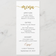 Menu Card, Wedding Menu, Dinner, Lunch