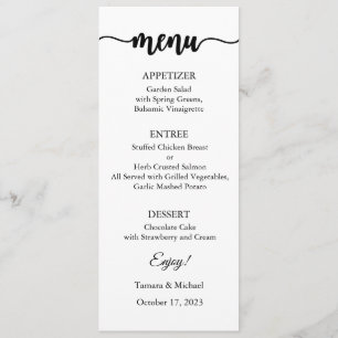 Menu Card, Wedding Menu, Dinner, Lunch