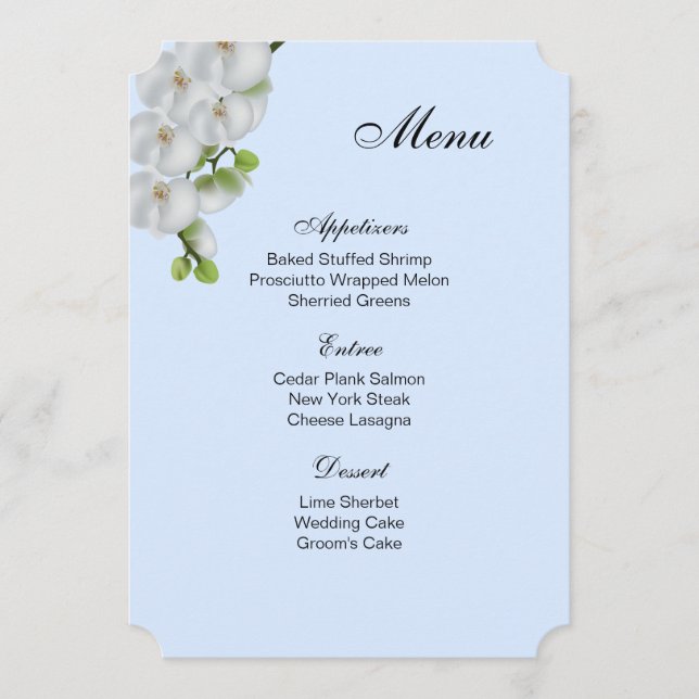 Menu Card-White Orchids (Front)