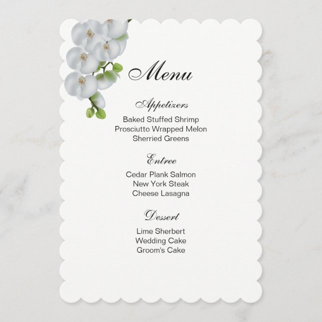 Menu Card-White Orchids (Front)