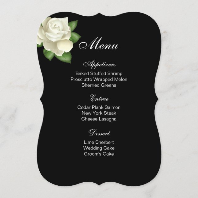 Menu Card-White Rose (Front)