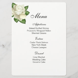 Menu Card-White Rose