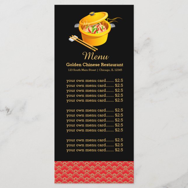 Menu Chinese restaurant (Front)