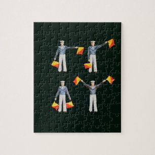 Menu cover from aboard the QE2 (colour litho) Jigsaw Puzzle