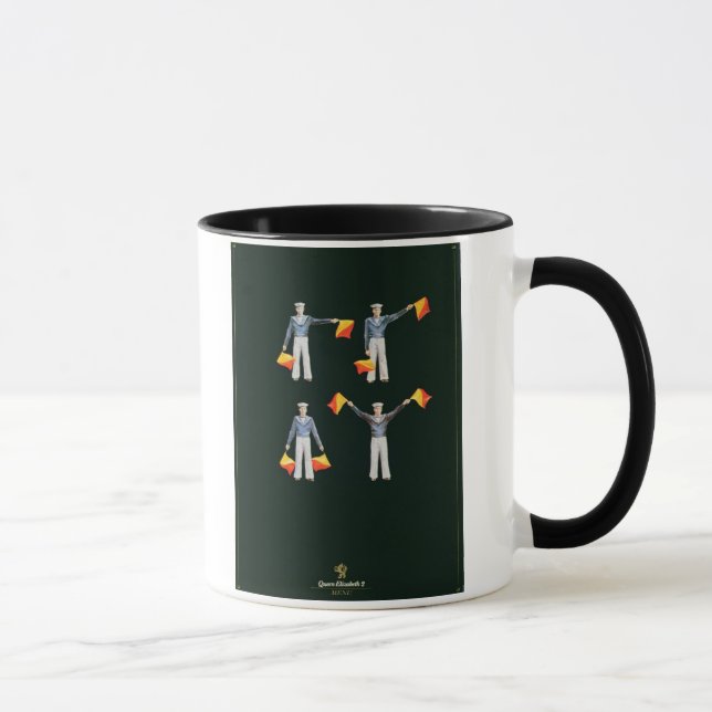 Menu cover from aboard the QE2 (colour litho) Mug (Right)