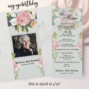 MENU Elegant 90th Birthday (any age) Photo