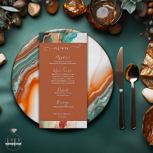 Menu Elegant Modern Abstract Agate Terracotta