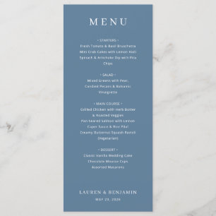 ** MENU Elegant Navy Blue Serif