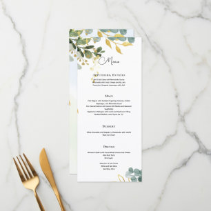 MENU Eucalyptus Leaves Green Gold Elegant