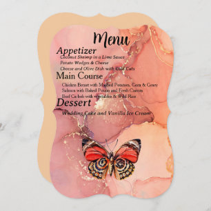 Menu for Fall Wedding Event w Tree & Butterflies