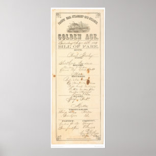 Menu for Steamer "Golden Age" (1276A) Poster