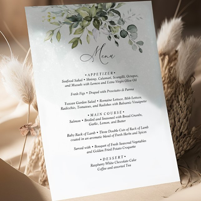 Menu Greenery Minimalist Script Wedding (Creator Uploaded)