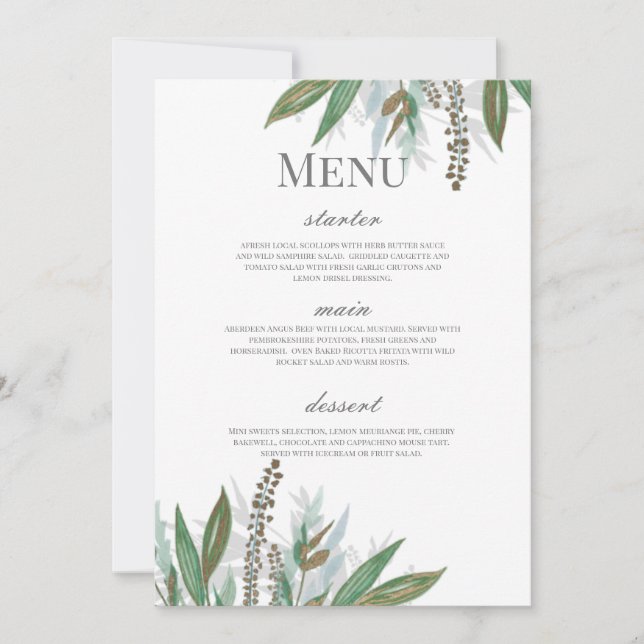 Menu Invitation (Front)